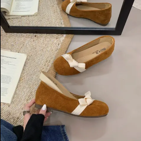 Women's Flats 2026 Bow Round Toe Shallow-Cut