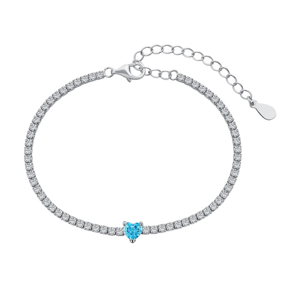 Title 1, Pulsera de amor con diamantes de plata esterlin...