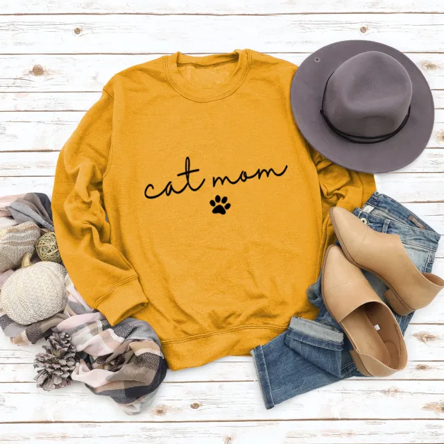 Women's Letters Casual Fashion Long Sleeved Sweater Yellow - Shop at LoveMi