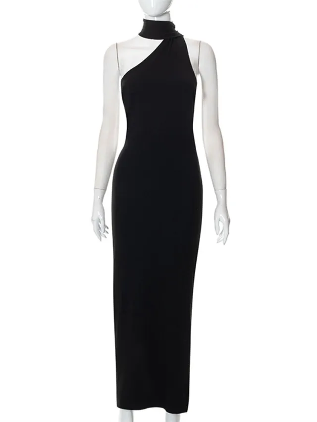 With Big Backless And Thin Temperament Dress Girl Black - Shop at LoveMi