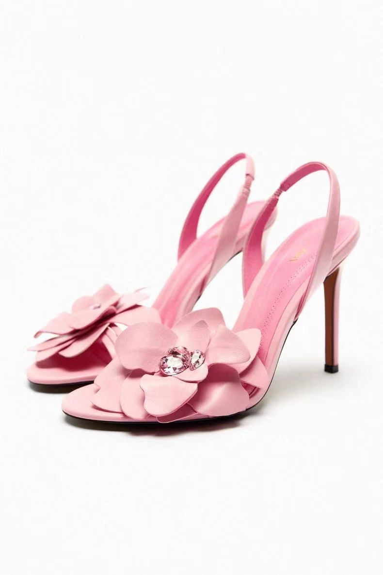 Fairy Style Flower-decorated High Heel Sandals - Image 5