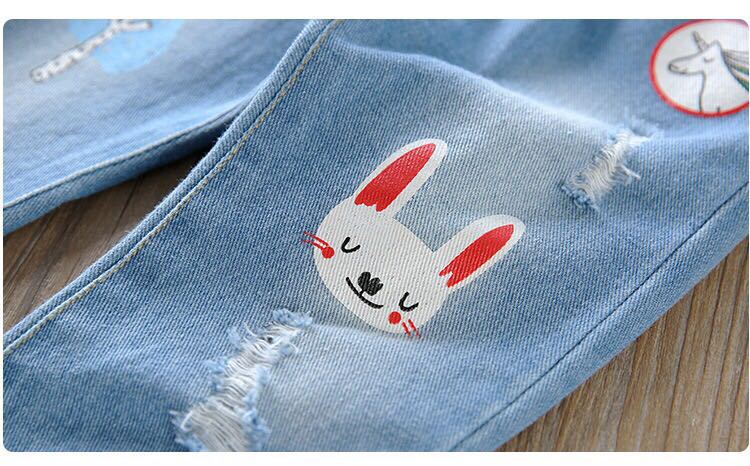 Men's And Women's Printed Ripped Trousers Casual Loose - Image 4