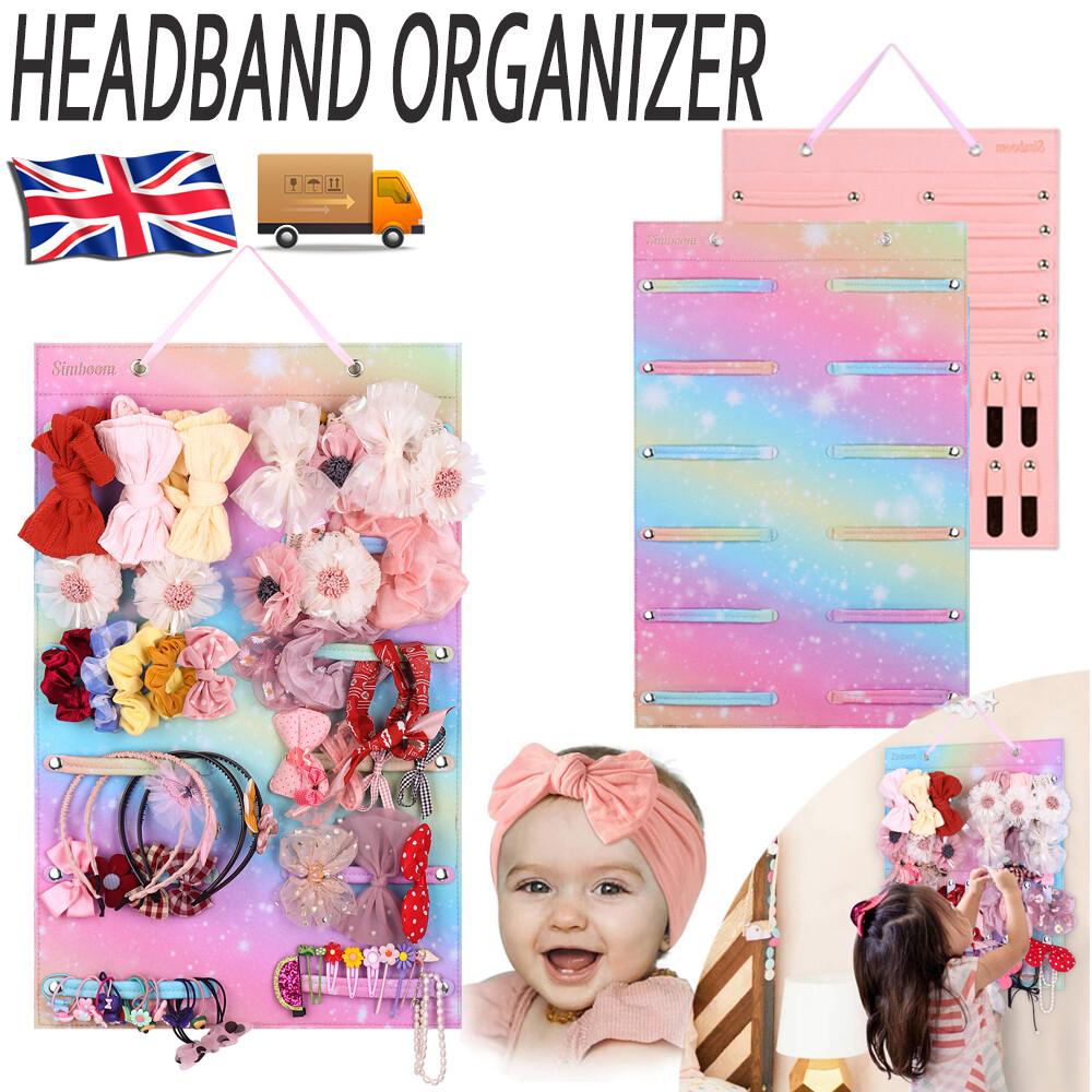 Girls Headband Holder Wall Hanging Hair Bow Organizer Display For Kids Room Deco — image 9