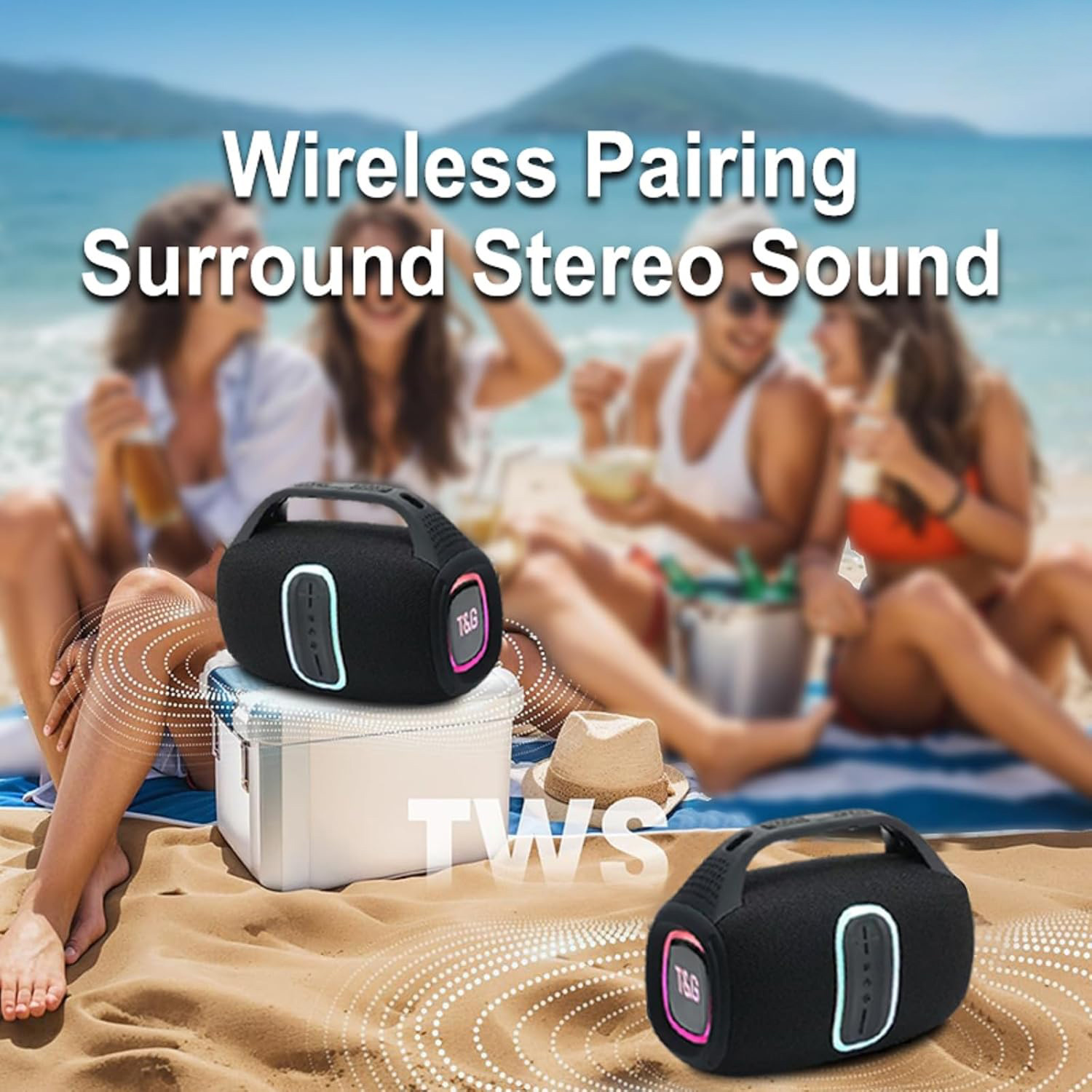 Portable Speakers With Dynamic Colourful LED Lights Bluetooth Speaker For Home — image 6