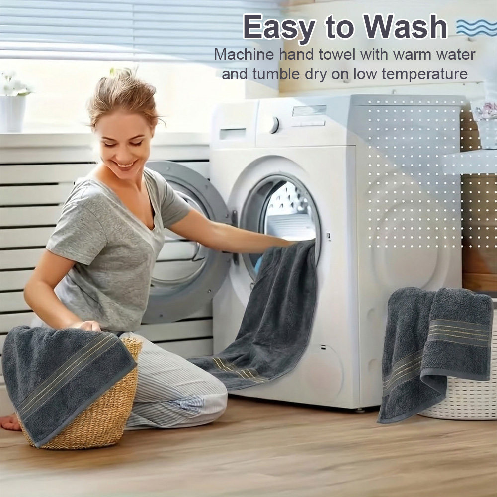 4-Piece Extra Large Bath Towels, 70x140 Cm, Cotton image 10