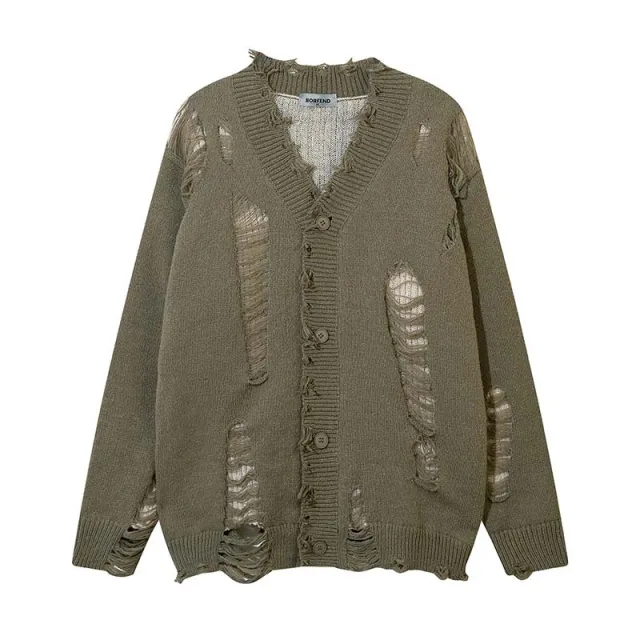 Double layer Sweater With Cut out Khaki - Shop at LoveMi