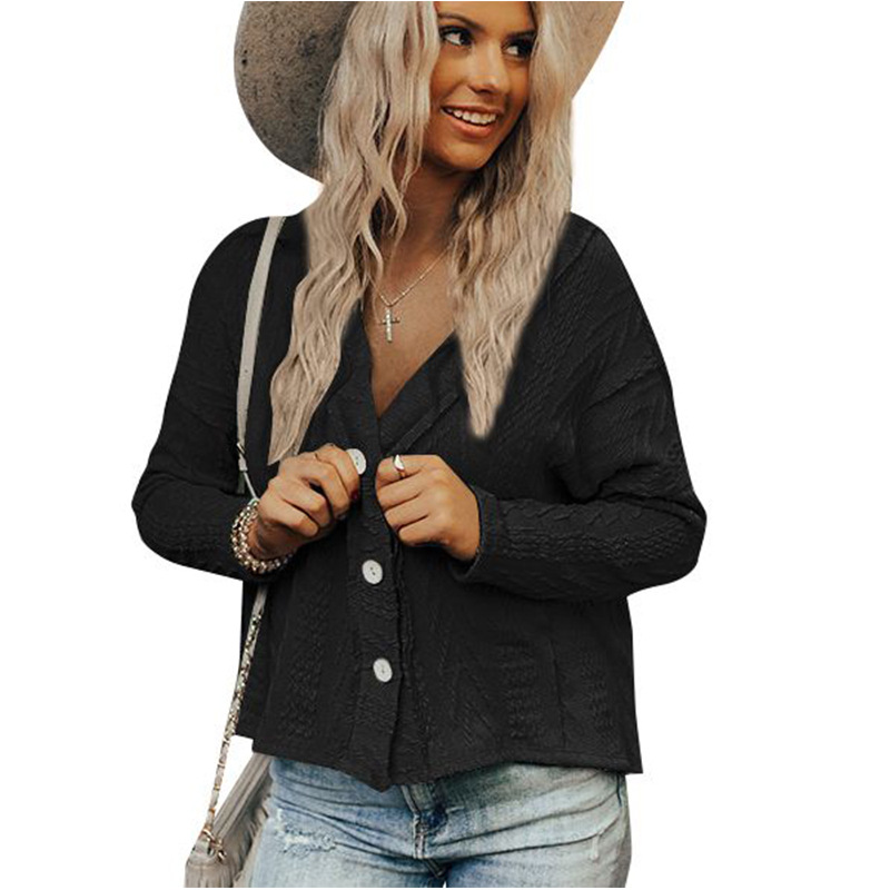 Faux Sweater Short Coat Button Cardigan