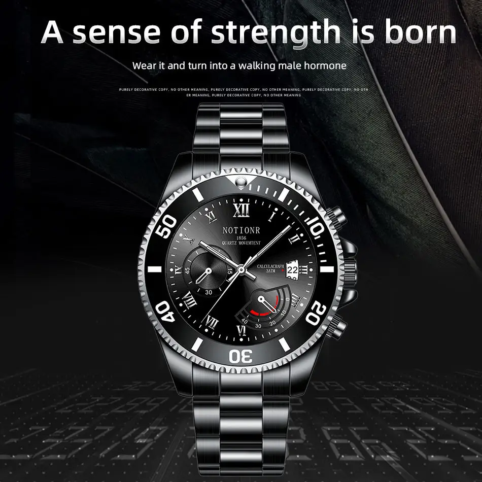 Waterproof Green Submariner Fashion Steel Luminous Calendar