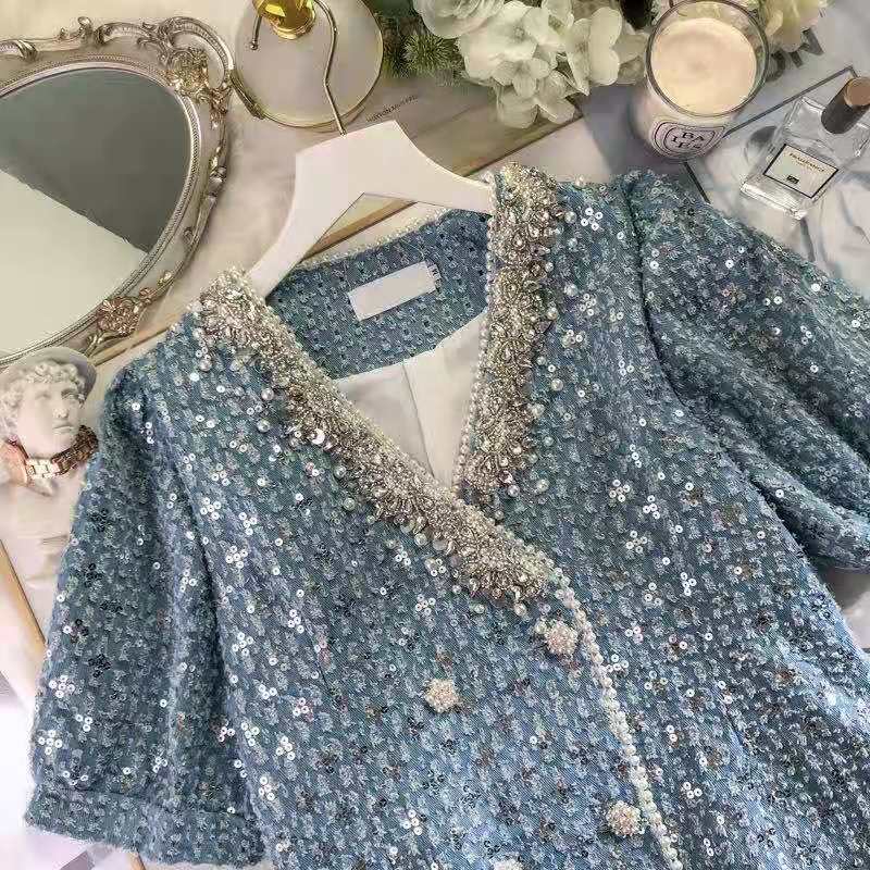 Temperament V-neck Blouse Loose Shorts Slimming Suit Women