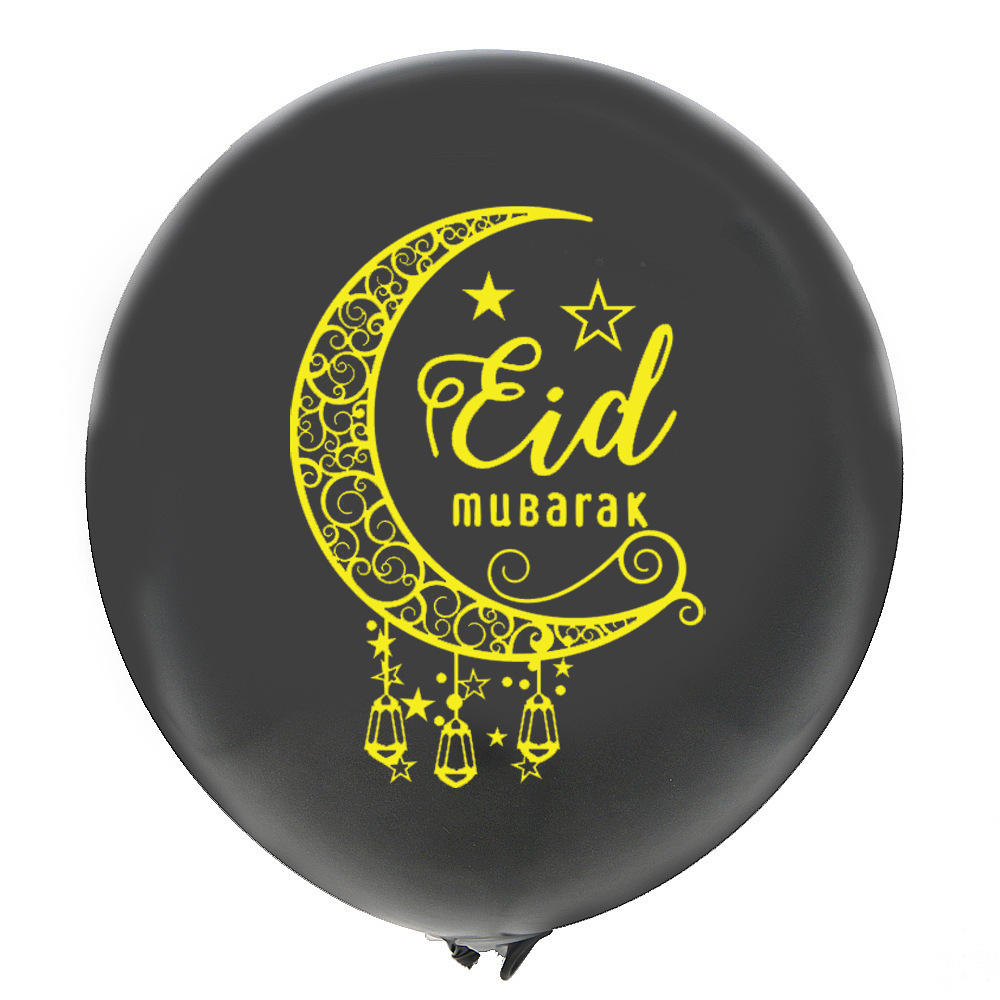 12Black eid Moon Latex Ball