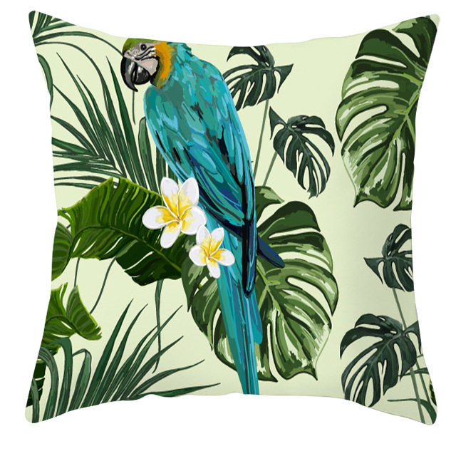 Title 17, Housse de coussin perroquet oiseau plantes trop...