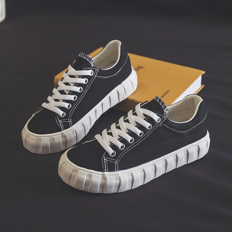 Everyday Class Wears A College Style Girl's Classic All match Low top Canvas Shoes Black - Shop at LoveMi