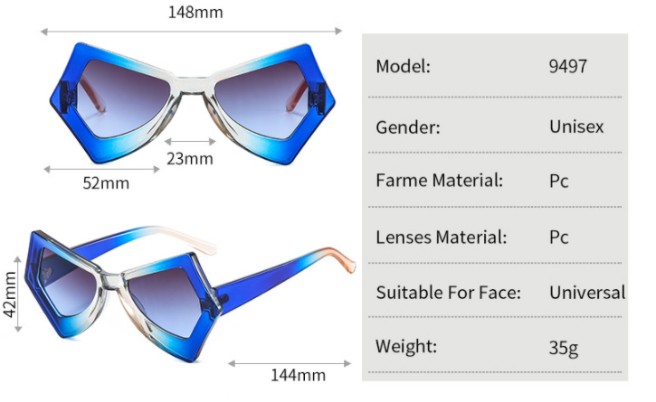 Title 1, Sunglasses Fashion Personality Catwalk Ins Ladies