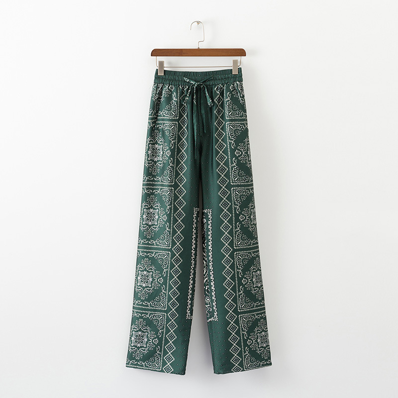 Women's New Style Wholesale Printing Wide Tube Trousers