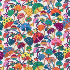 Liberty Cotton Garment Shirt Floral Fabric - Colourful Mushroom - View 1