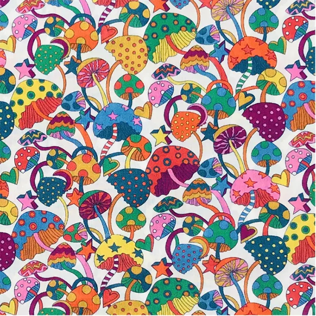 Liberty Cotton Garment Shirt Floral Fabric Colorful Mushroom - Shop at LoveMi