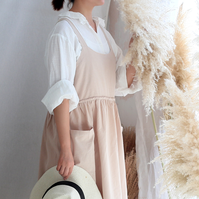 Korean-Style Cotton Waterproof Lace Pleated Long Skirt