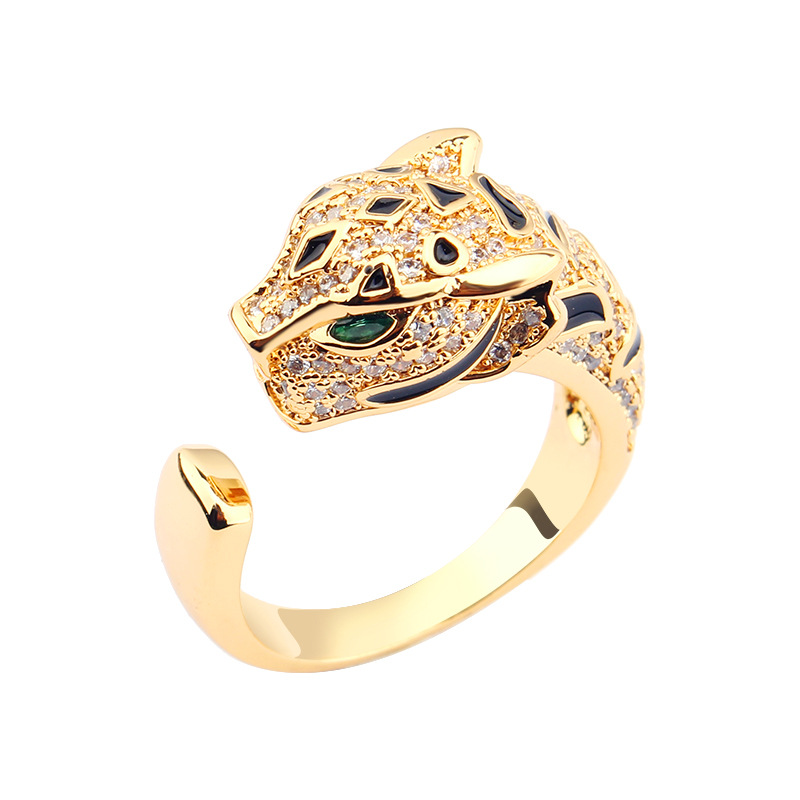 Title 2, Temperament Leopard Head Couple Ring Asia. Jedi...