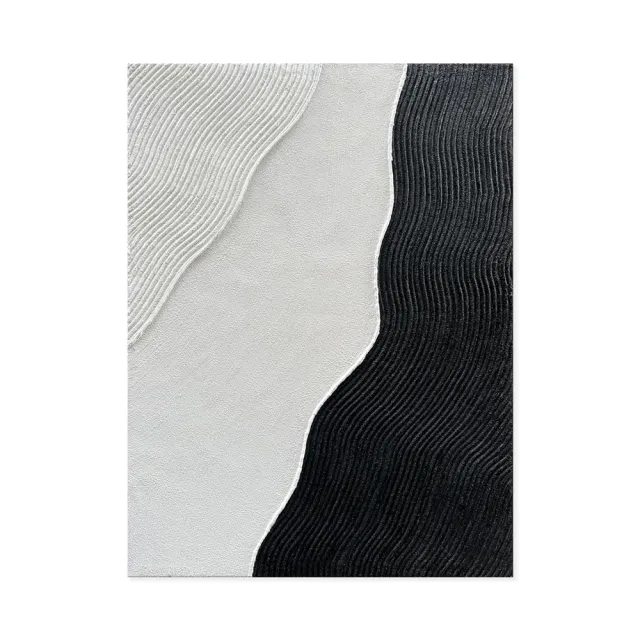 Minimalist Black And White Oil Painting On Canvas Hand Painted Abstract Modern Wall Art Oversize Thick Texture Acrylic Painting Without Inner Frame - Shop at LoveMi