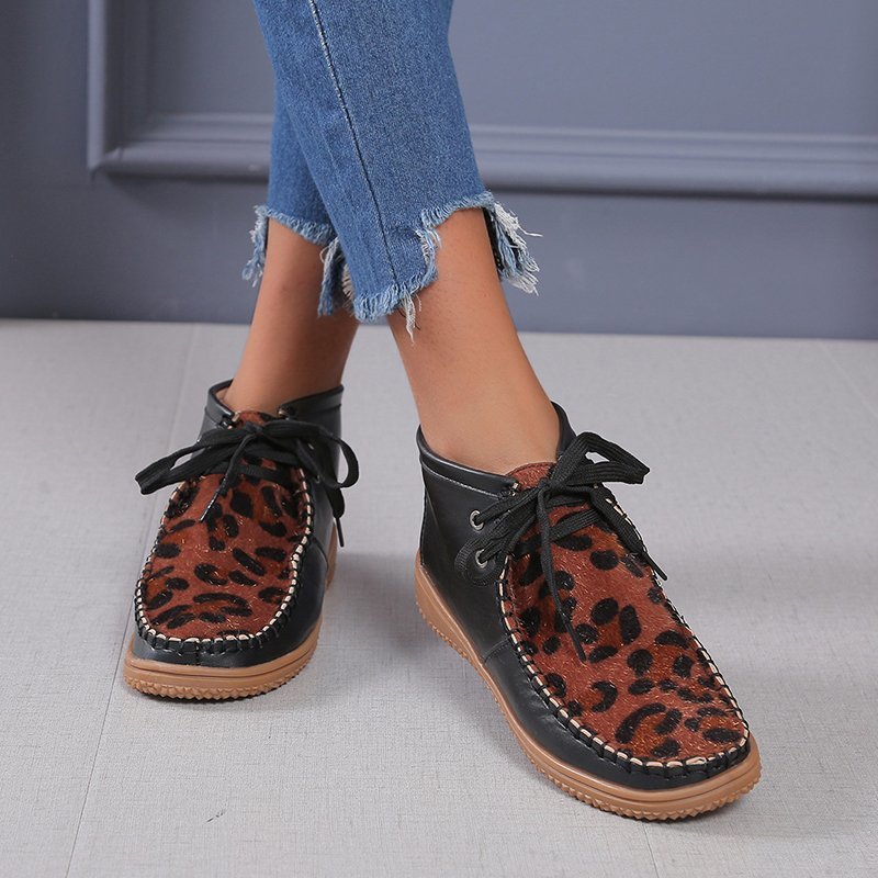 Title 5, Flat round toe leopard print women