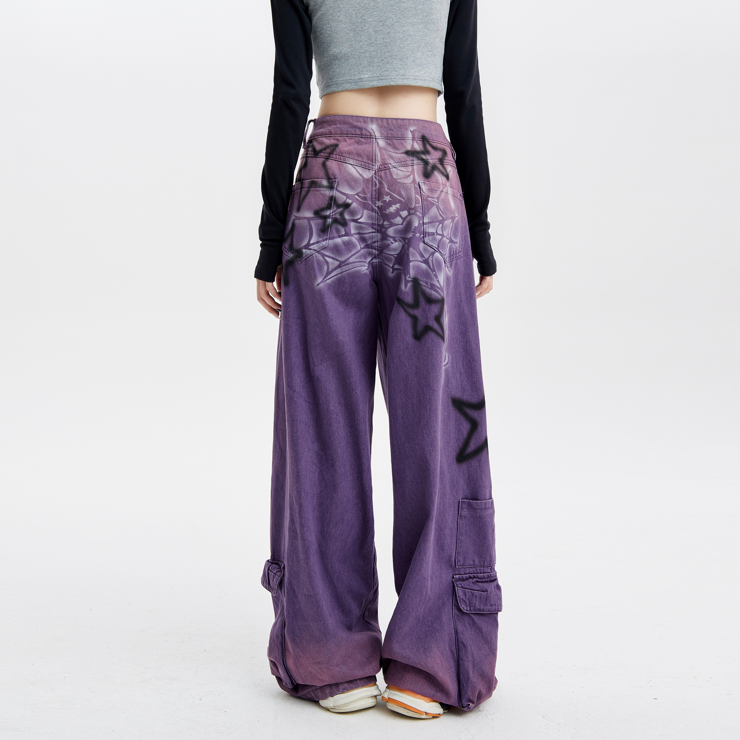 Title 5, Chaopai Purple Straight Leg Wide Leg Pants