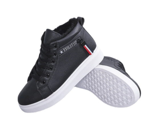 Women With Plush Snow Boots And Short Sleeves Black - Shop at LoveMi