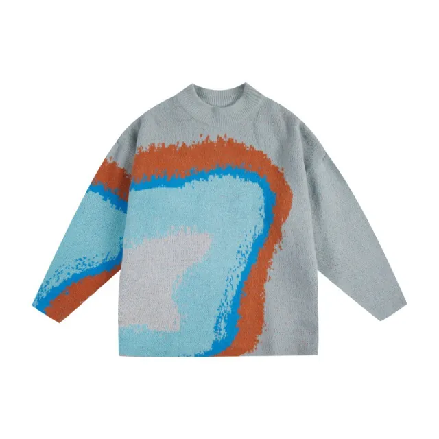 Men's Round Neck Pullover Sweater Mohair Style - Shop at LoveMi