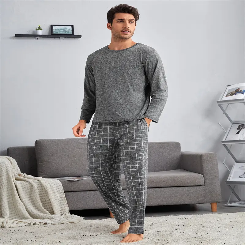 Thin Section Plaid Loungewear Outer Pants Men's