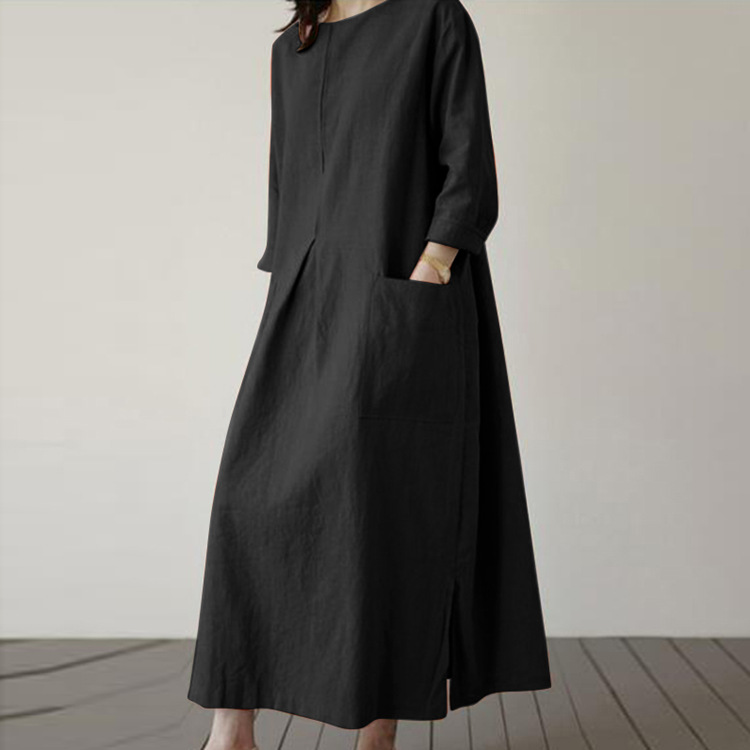 elegant-autumn-womens-solid-dress