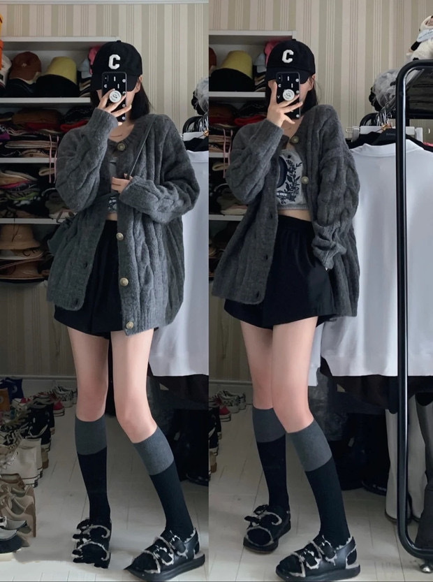 Fashion Women's Thick Knitted Cardigan Top