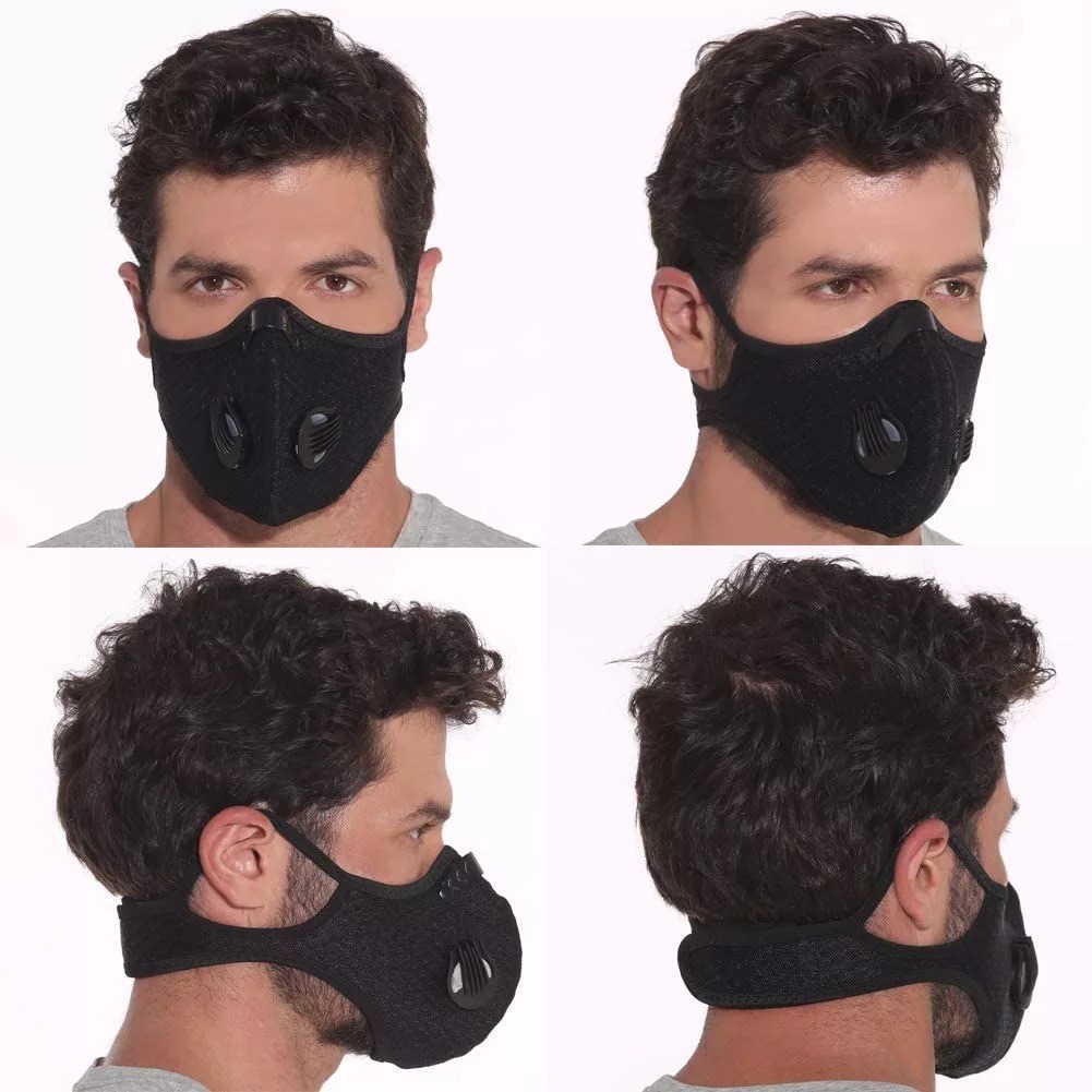 Sport Cycling Face Mask With Active Carbon Filter Breathing Valves Washable — image 9