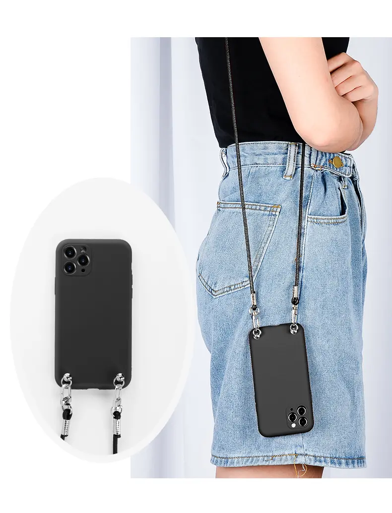 Mobile Phone Case Cowhide Lanyard Messenger Full Bag Simple