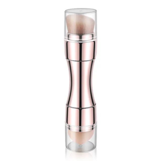 Retractable Metallic Four in one Multifunctional Makeup Brush Rose Gold - Shop at LoveMi