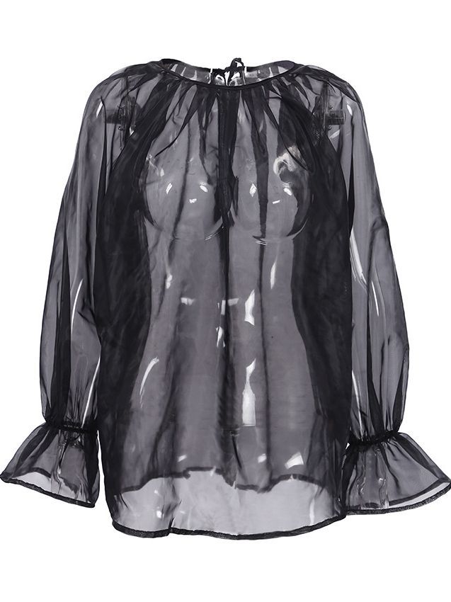 Title 10, Damen Fashion Mesh Transparent Shirt, ein stilv...