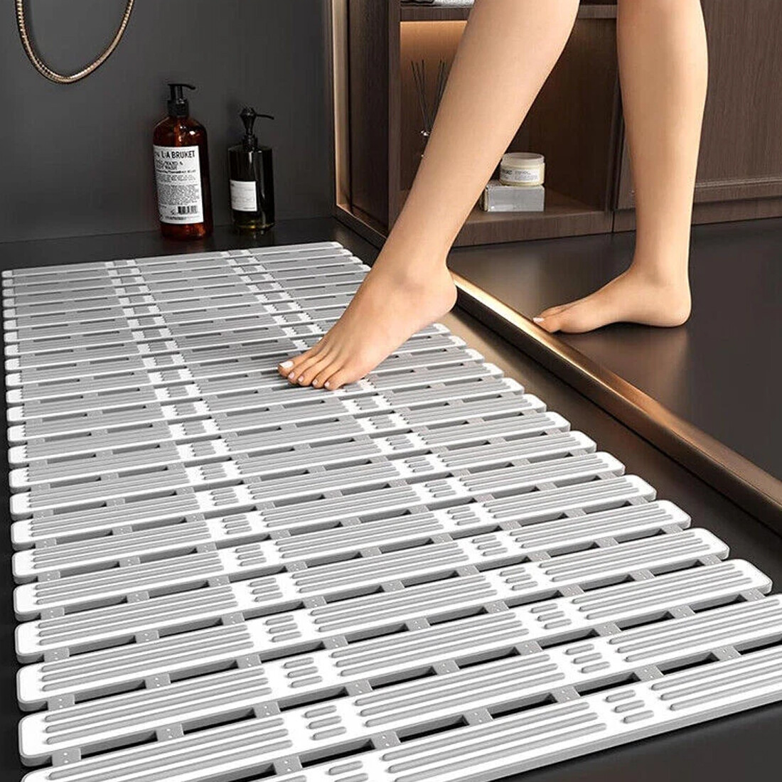 Non Slip Bath Mat Extra Large Shower Mat Bathtub Anti-Mold Rubber Strong Suction