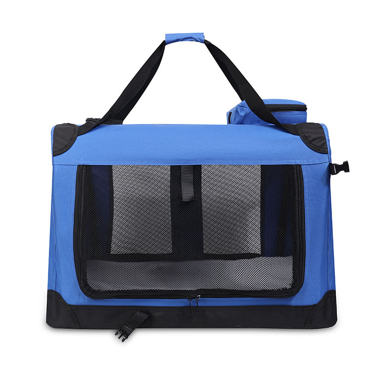 Caisse souple pliante pour chien à 3 portes avec sac de transport et lit en polaire – Image 3