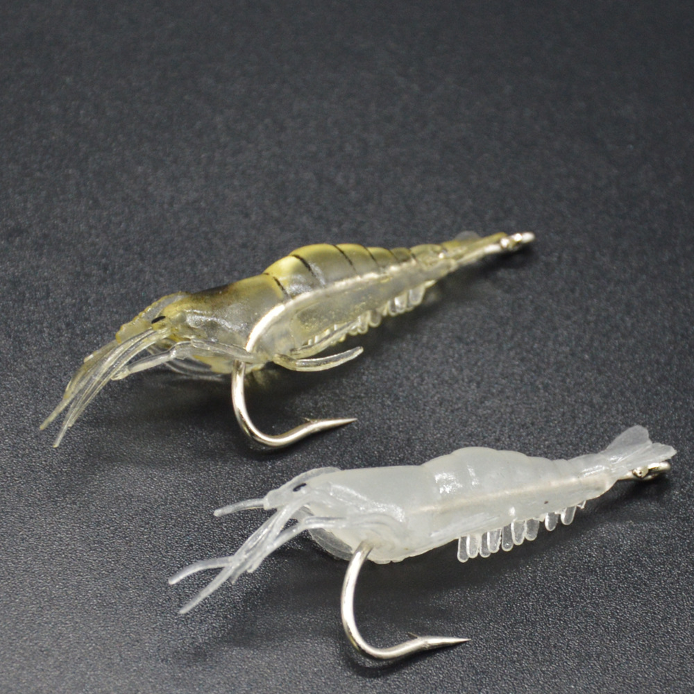 طُعم روبيان ضوء فسفوري بمشبك PVC 4 سم