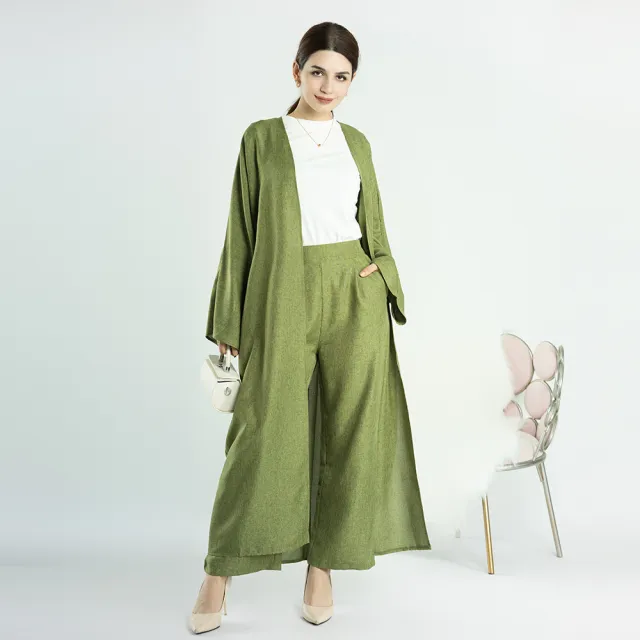 Casual Solid Color Casual Ladies Trousers Army Green - Shop at LoveMi