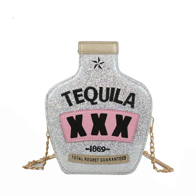 Laser Sequined Wine Bottle Shoulder Bag Creative Wine - Shop at LoveMi