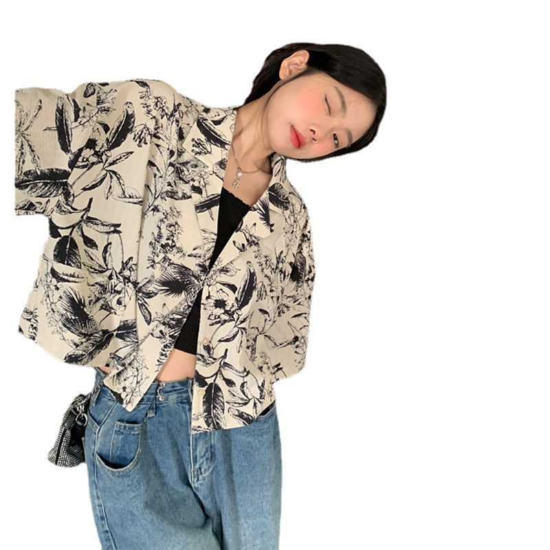 Title 4, French Short Sleeve Printed Shirt Women