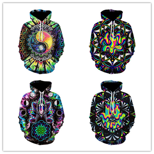 Title 5, Abstract Line Splash Ink 3D Printed Pullover Ho...