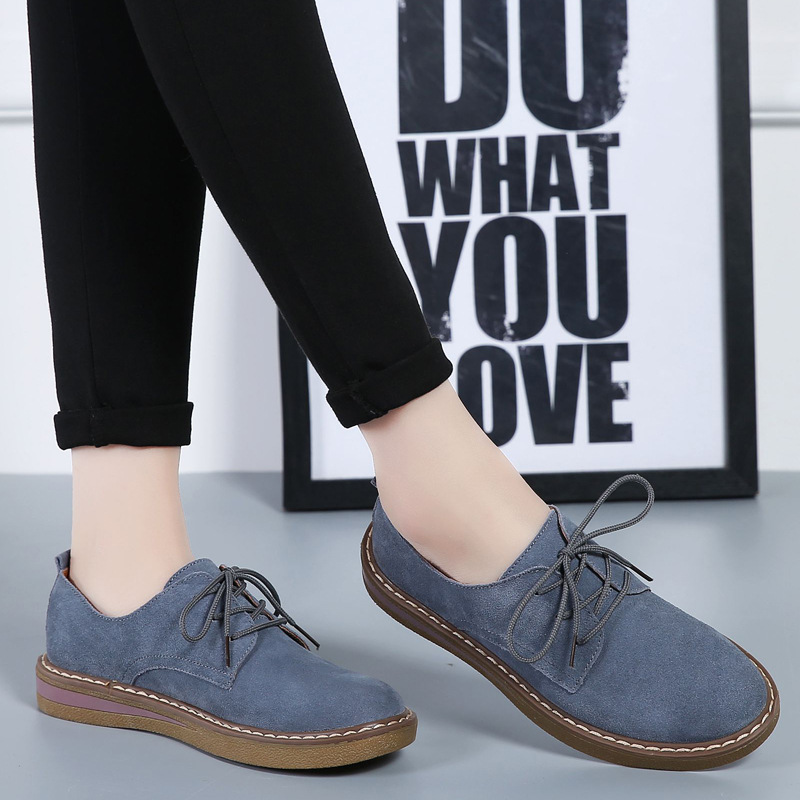 Title 6, Flat-bottomed casual shoes British small leathe...