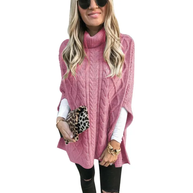 Loose fashion mid length three quarter sleeve sweater Pink - Shop at LoveMi