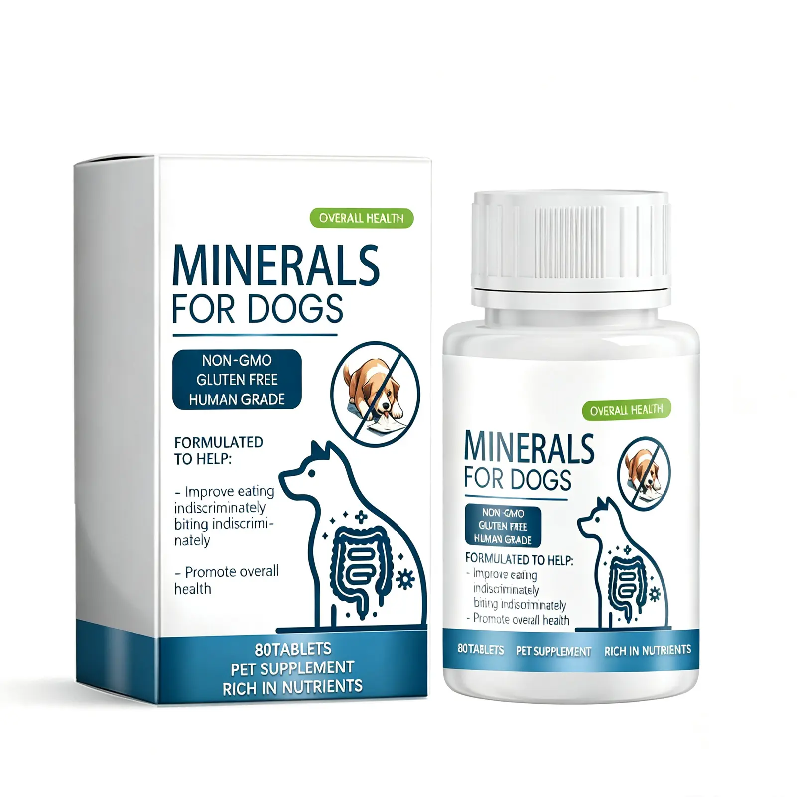 Dog Mineral Supplement Tablets, 80 Chewable Minerals