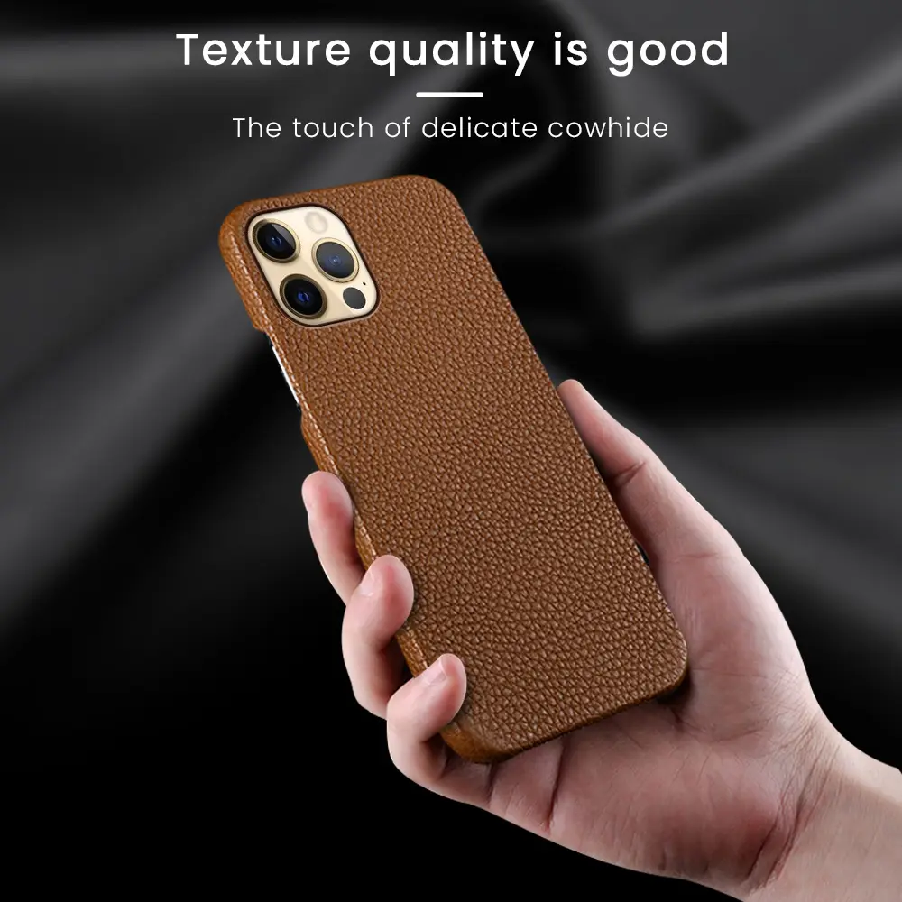 Leather Mobile Phone Case Half Bag Oil Edge Anti-fall