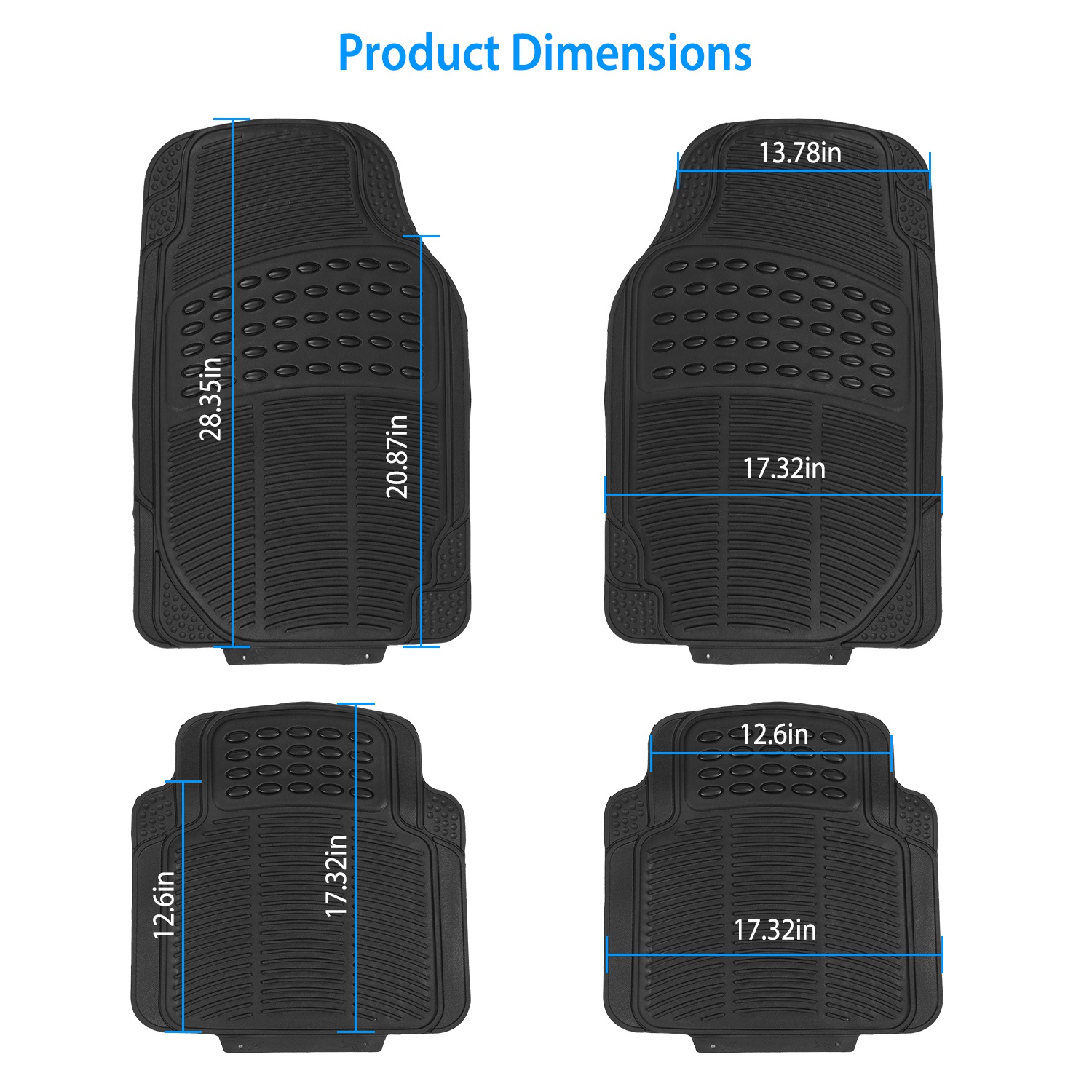 1Set Automotive Floor Mats With Front And Rear PVC Rubber Floor Mats Heavy Duty Drive Vehicle Car Mats With Trimmable Design Fit Most Cars SUVs Trucks — foto 3