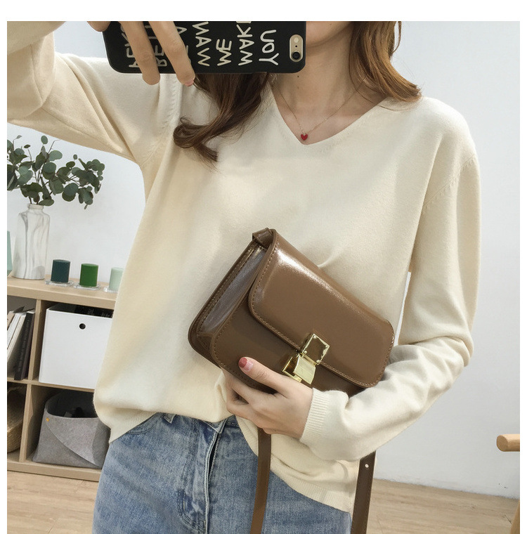 Title 4, Loose Slimming V-neck Solid Color Long-sleeved ...