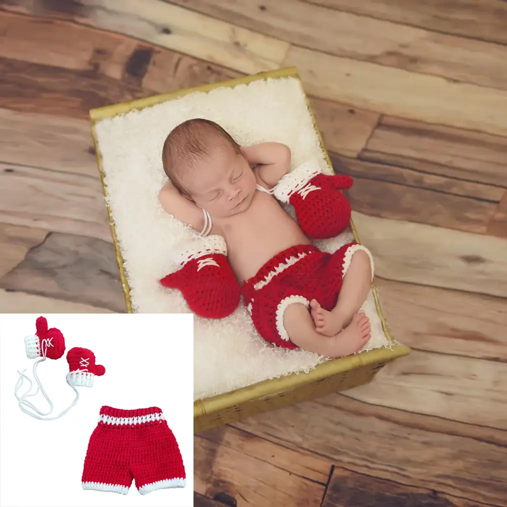 Newborn Photography Set Bath Gift Hand-woven Photography Props Boxing King