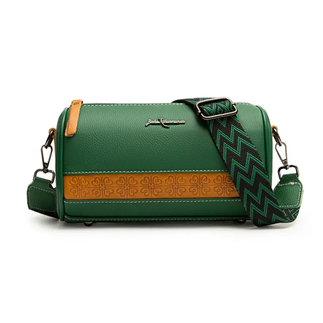 Leather Wide Shoulder Strap Women's Bag New Trend Fashion One Shoulder Diagonal Span Green - Shop at LoveMi