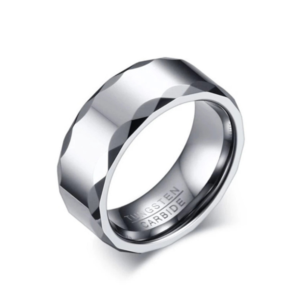 Title 5, Tungsten Steel Smooth Face Mens Ring Durable a...